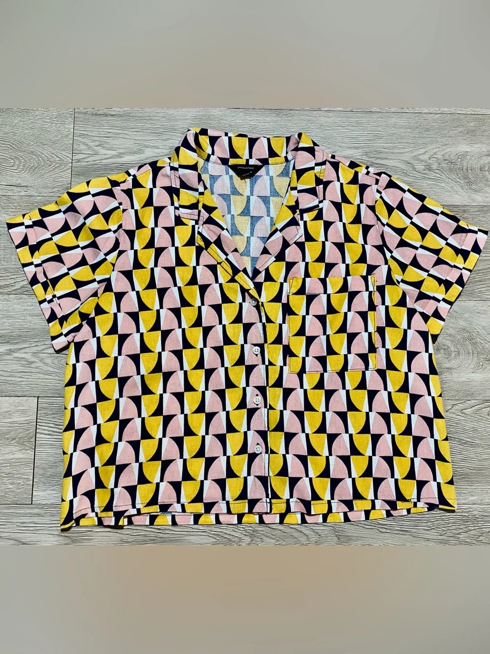 Banana Republic Linen Blend Geometric Print Set ~ Size Large